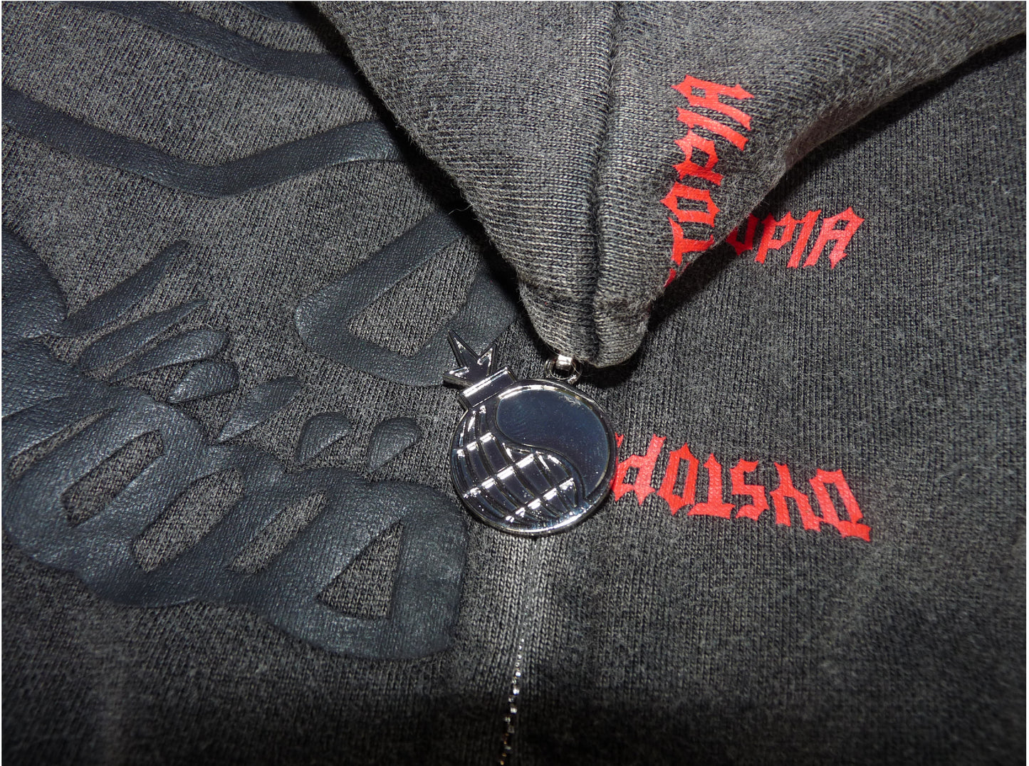 Dystopia Acid-Wash "Osseous" Full-Zip Hoodie